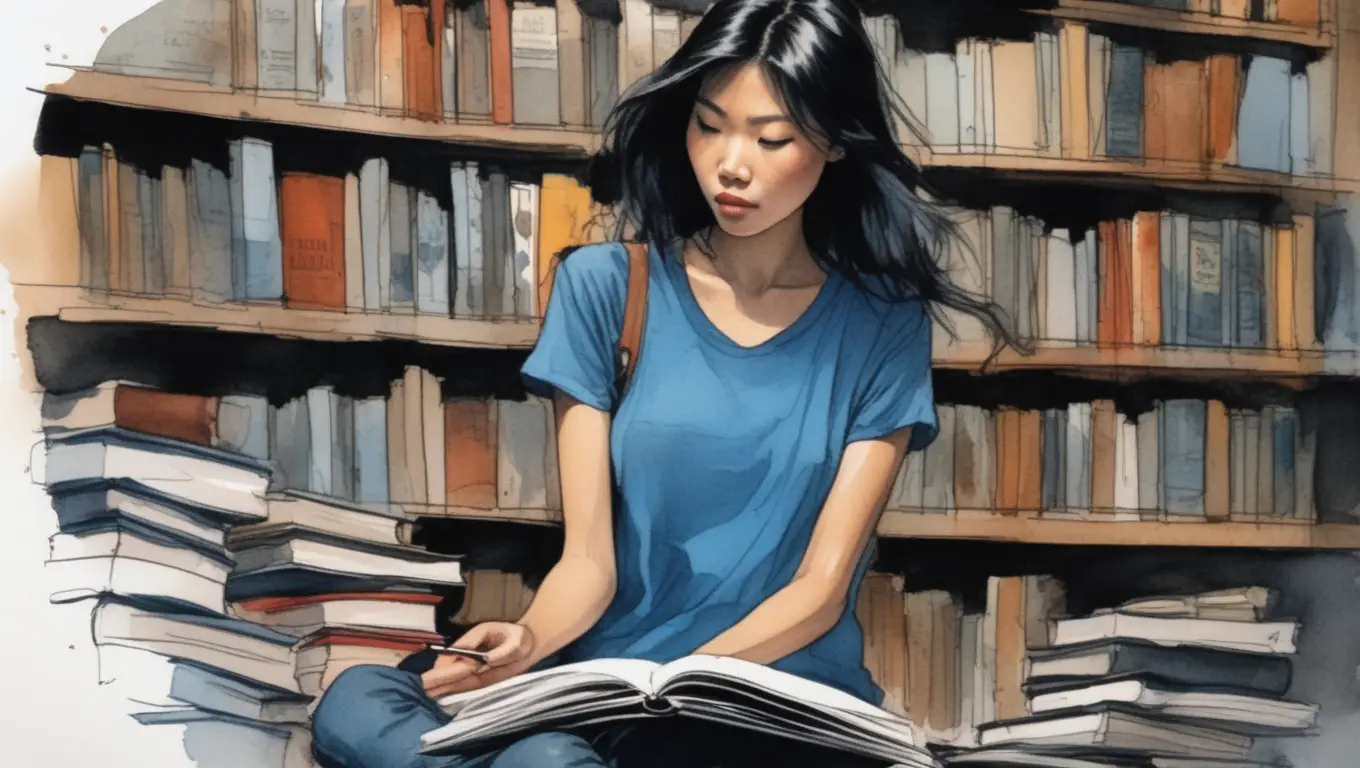 Girl in Library